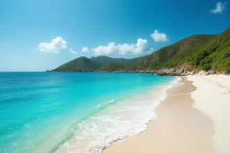 plage de sable fin et eaux turquoise à Saint-Barthélemy